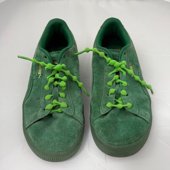 Puma Haribo Kids Suede Lace-Up Sneakers Green Size 1 Gummy Bear Logo Accents - Picture 11 of 16